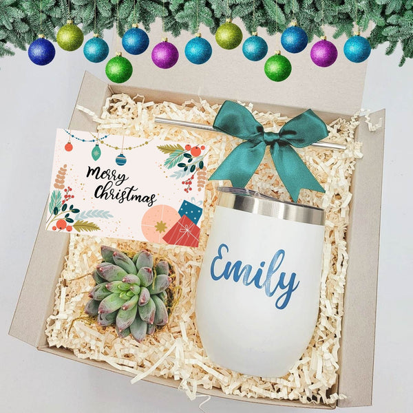 Christmas Gift Box With Tumbler, Succulent, and Jewelry